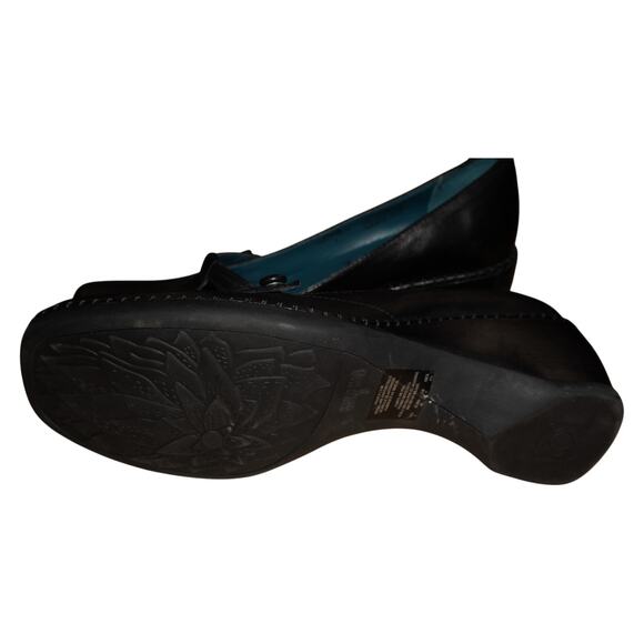 Kenneth Cole Reaction Black Leather Mary Jane Wedge Heels Women’s Size 9 Comfort - Picture 5 of 9